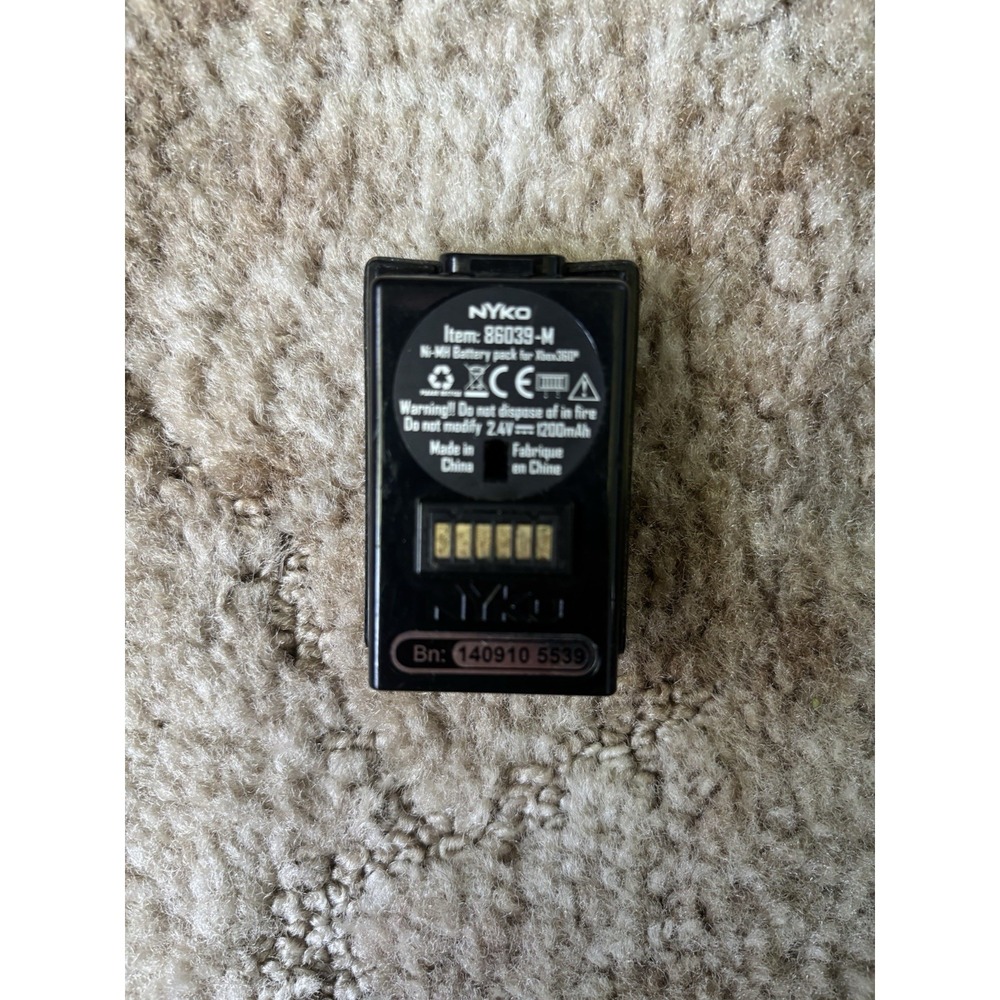 Nyko Rechargeable Controller Battery Pack Black Model 86039-M For Xbox 360